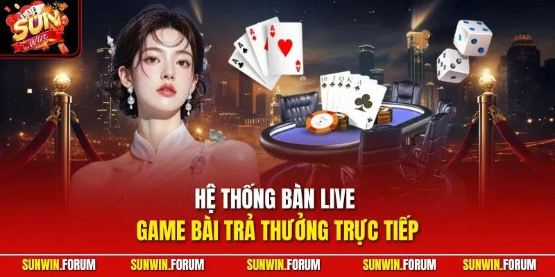 Hệ thống bàn live game bài trả thưởng trực tiếp